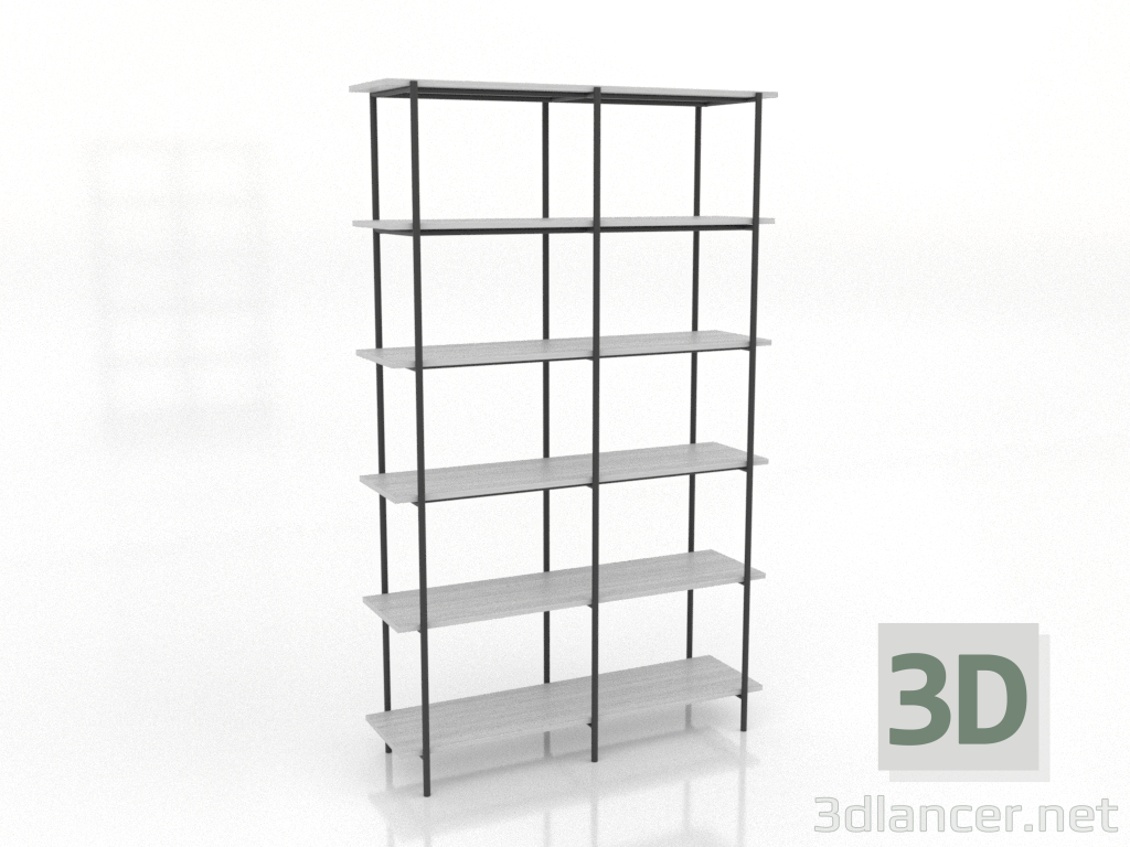 modello 3D Rack 4 1200X350X1950 mm (bianco RAL 9010) - anteprima modello 3D Rack 4 1200X350X1950 mm (bianco RAL 9010) - anteprima