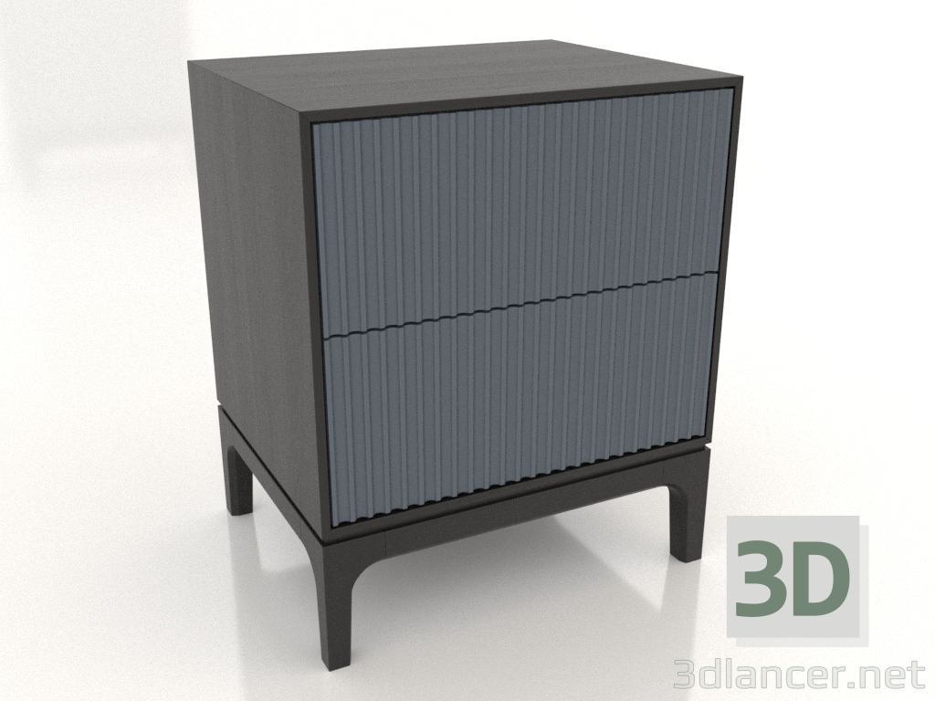 Modelo 3d Mesa de cabeceira FARGO 2 gavetas com frentes fresadas (ardósia, carvalho preto, opção 1) - preview