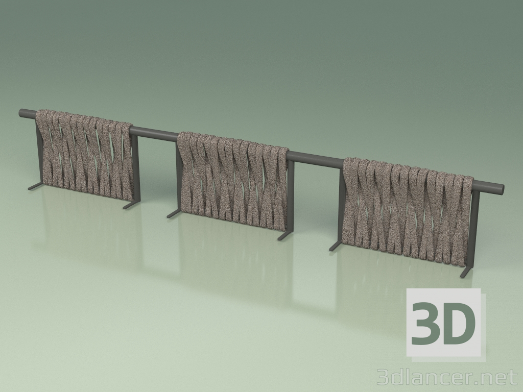 3d model Respaldo del módulo de sofá 213 (metal ahumado, cinturón gris arena) - vista previa