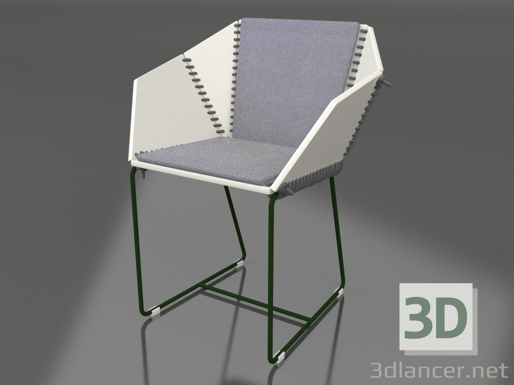 modello 3D Sedia da pranzo (Verde bottiglia) - anteprima