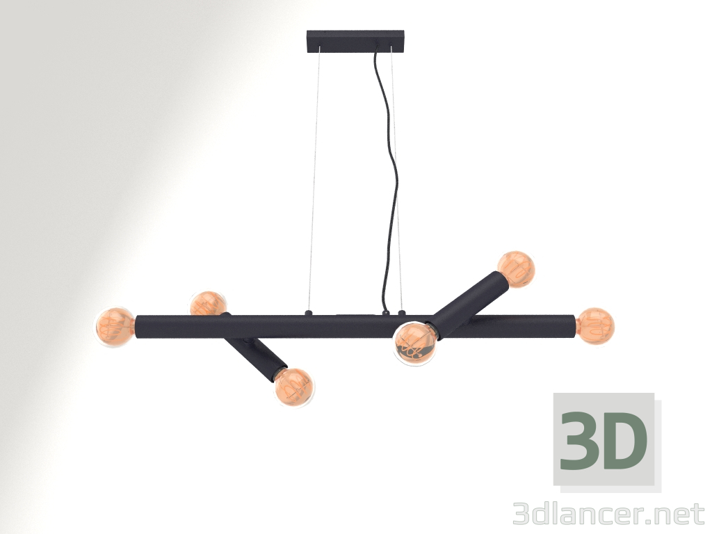 3d model Wide hanging lamp Hawk (Black) - preview