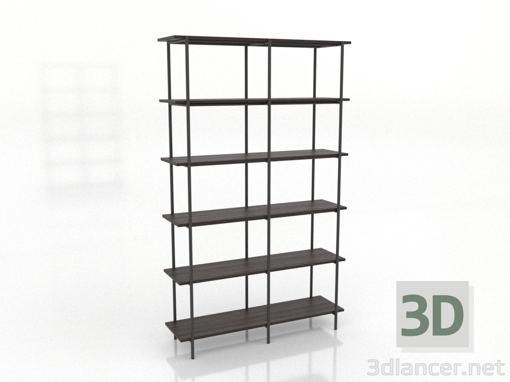 modèle 3D Étagère 4 1200X350X1950 mm (frêne noyer) - preview modèle 3D Étagère 4 1200X350X1950 mm (frêne noyer) - preview
