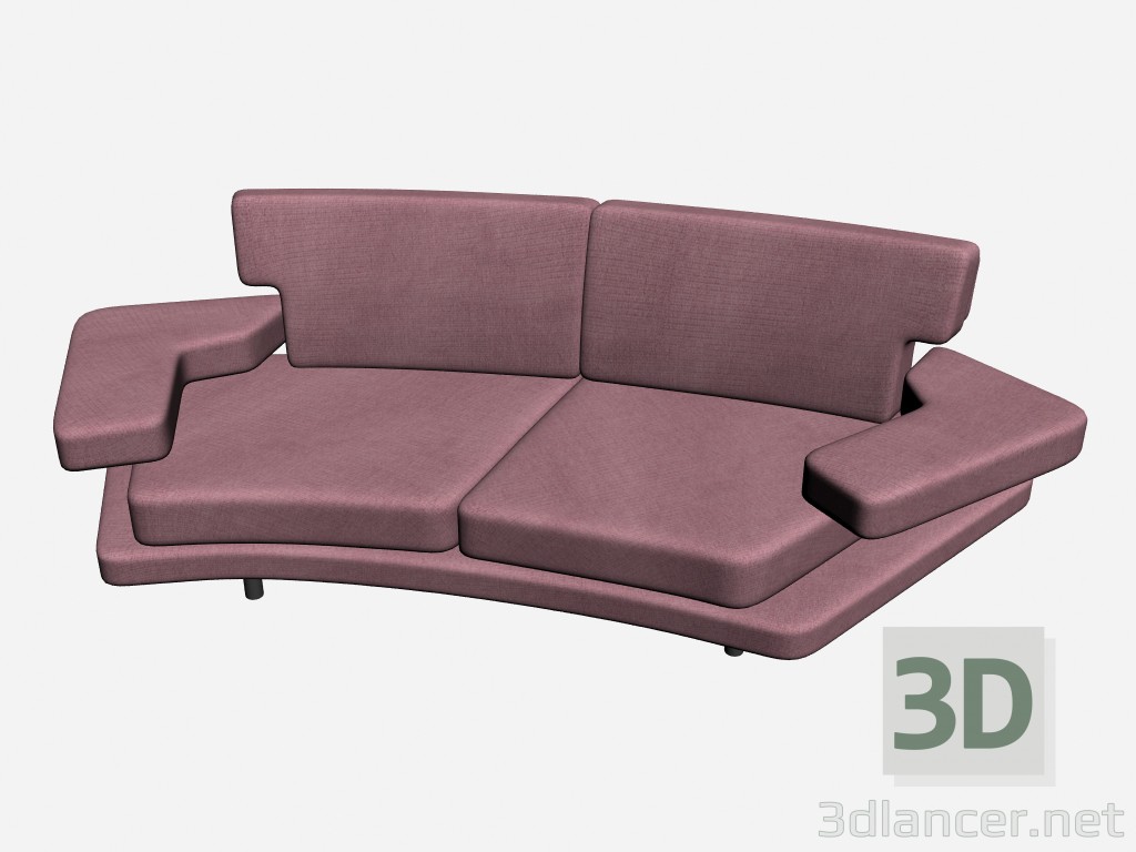 3d model Sofá 3 Maxim imbottito - vista previa