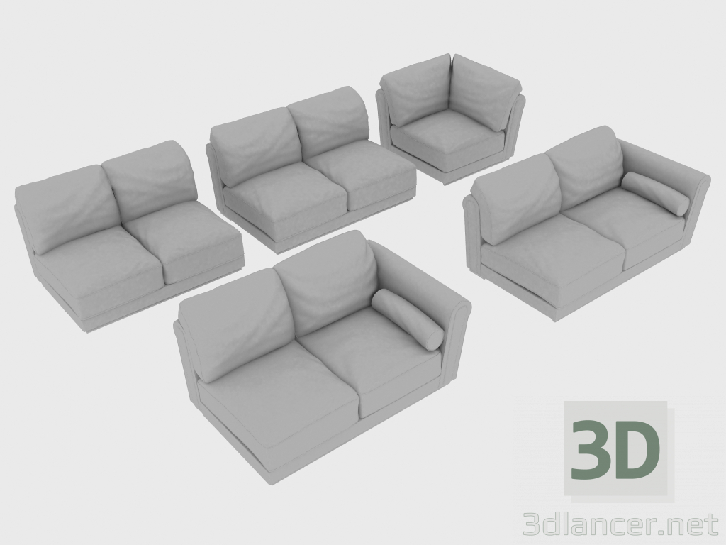 3D Modell Sofa Elemente modular PAUL - Vorschau