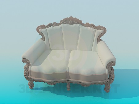 3d model Baroque sofa - preview