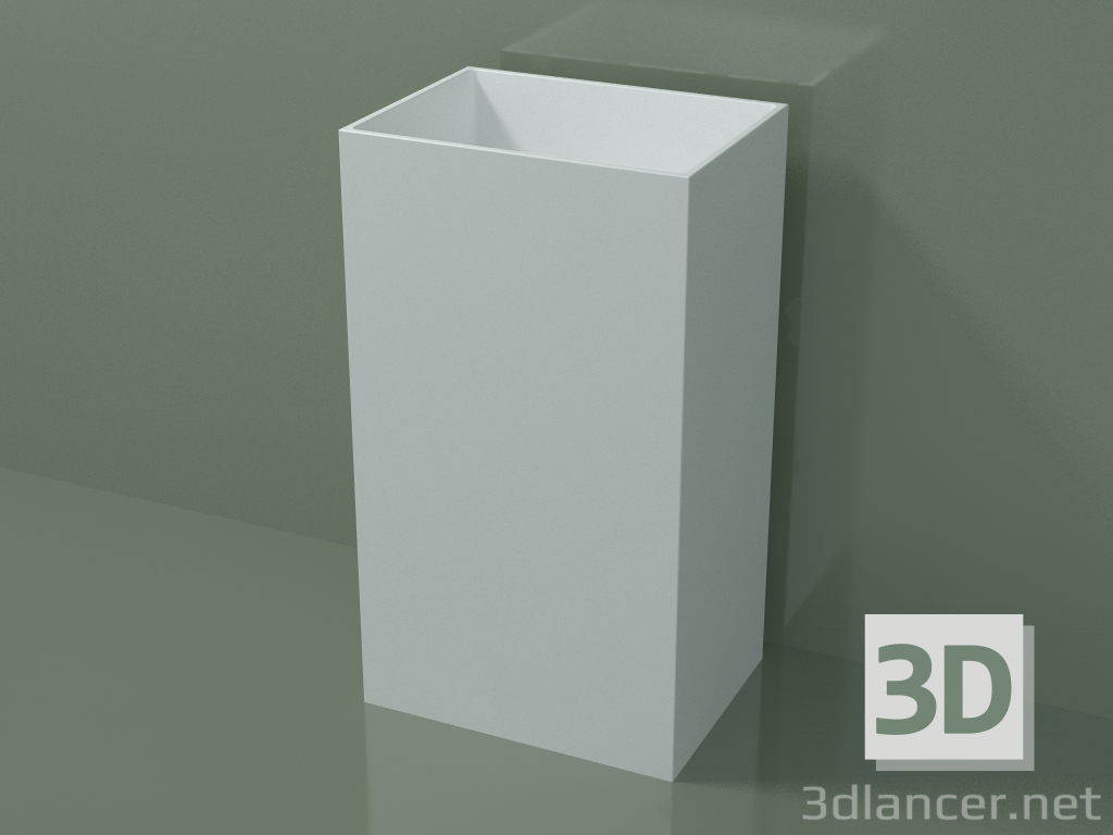 modello 3D Lavabo da terra (03UN26101, Glacier White C01, L 48, P 36, H 85 cm) - anteprima