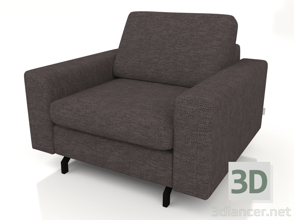 modello 3D Divano Jean 1 posto (Antracite) - anteprima