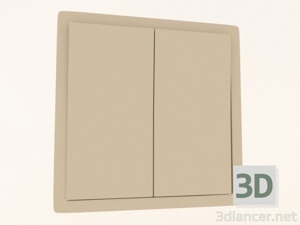 3d model Pulsador de 2 teclas (10 A, 250 V, cachemira mate, DA29535) R98 - vista previa