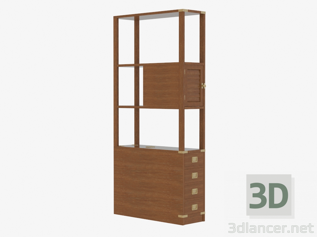 Modelo 3d Prateleira com gavetas - preview