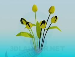 Yellow tulips in a vase