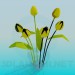 modèle 3D Tulipes jaunes dans un vase - preview