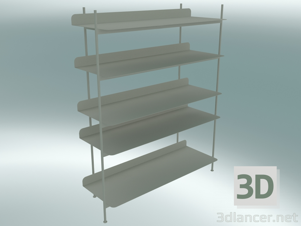 modello 3D Compilazione del sistema rack (configurazione 3, grigio) - anteprima