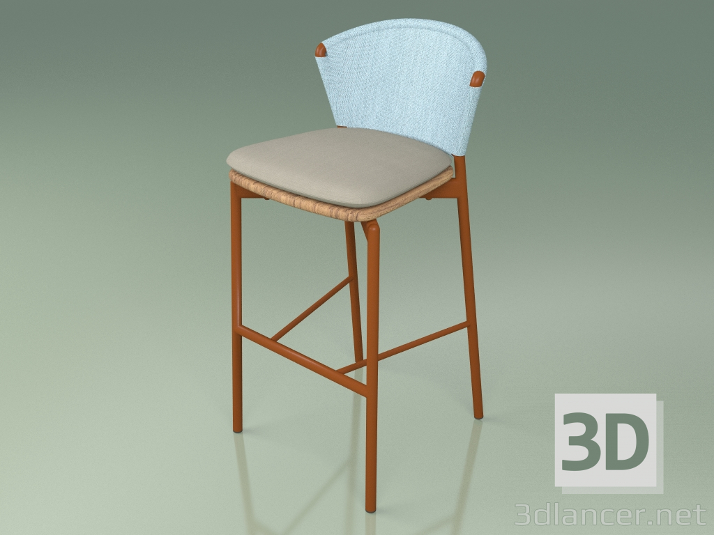 3d модель Стул барный 050 (Sky, Metal Rust, Teak) – превью