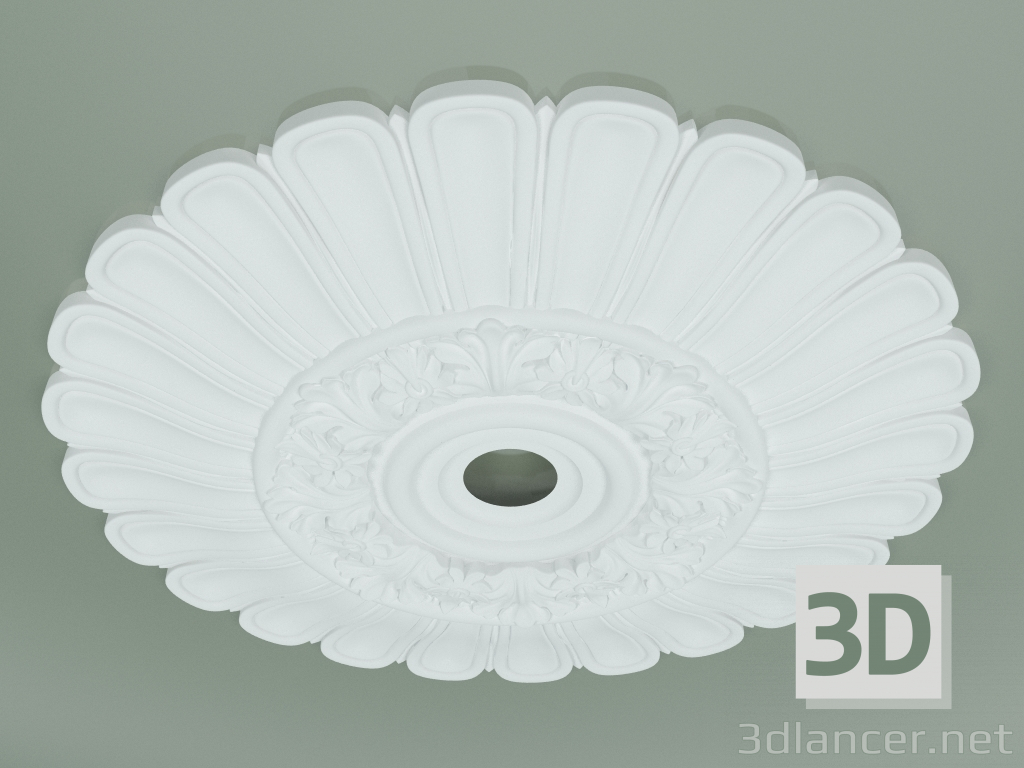 Modelo 3d Roseta com ornamento RW009 - preview