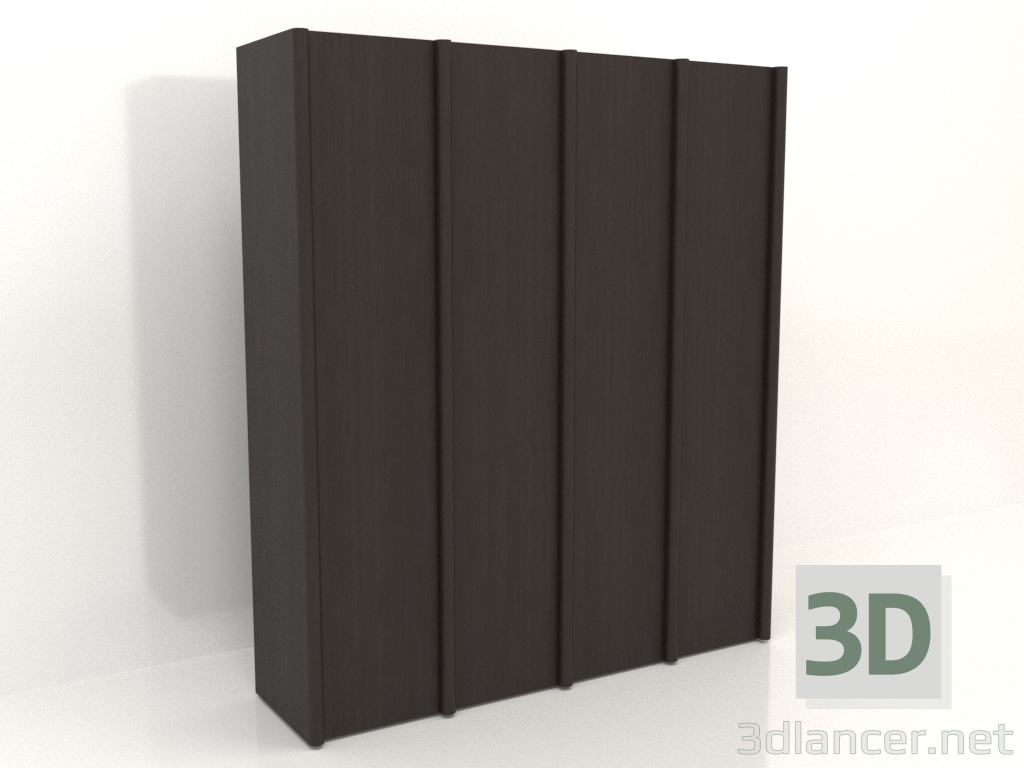 3d model Armario MW 05 madera (2465x667x2818, madera marrón oscuro) - vista previa