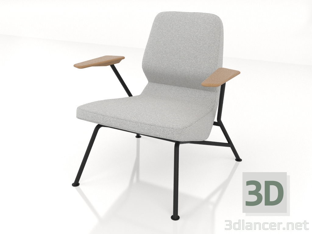 modello 3D Poltroncina su gambe in metallo - anteprima