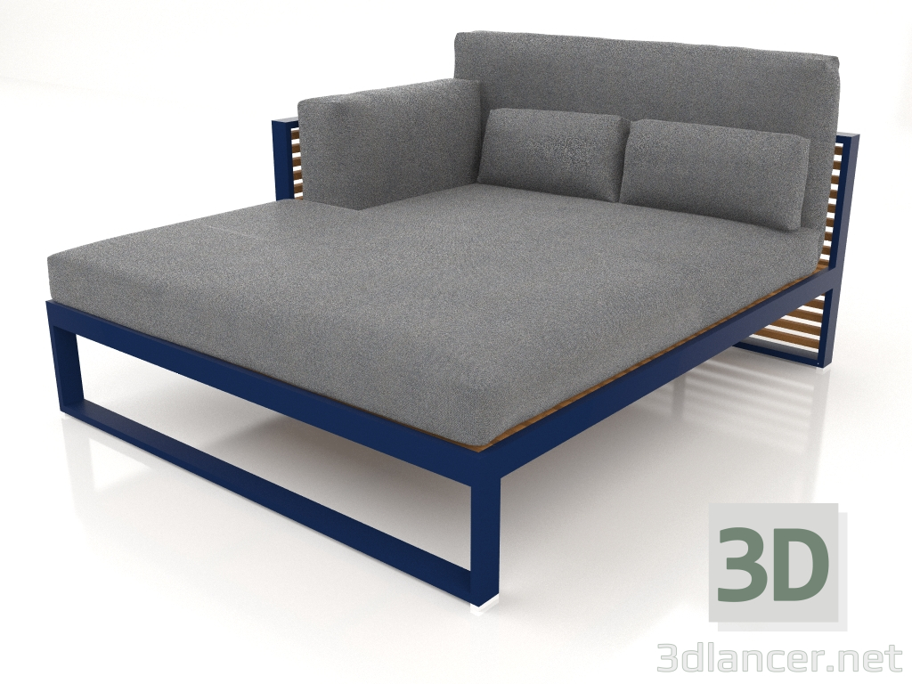 3d model Sofá modular XL, sección 2 izquierda, respaldo alto, madera artificial (Azul noche) - vista previa