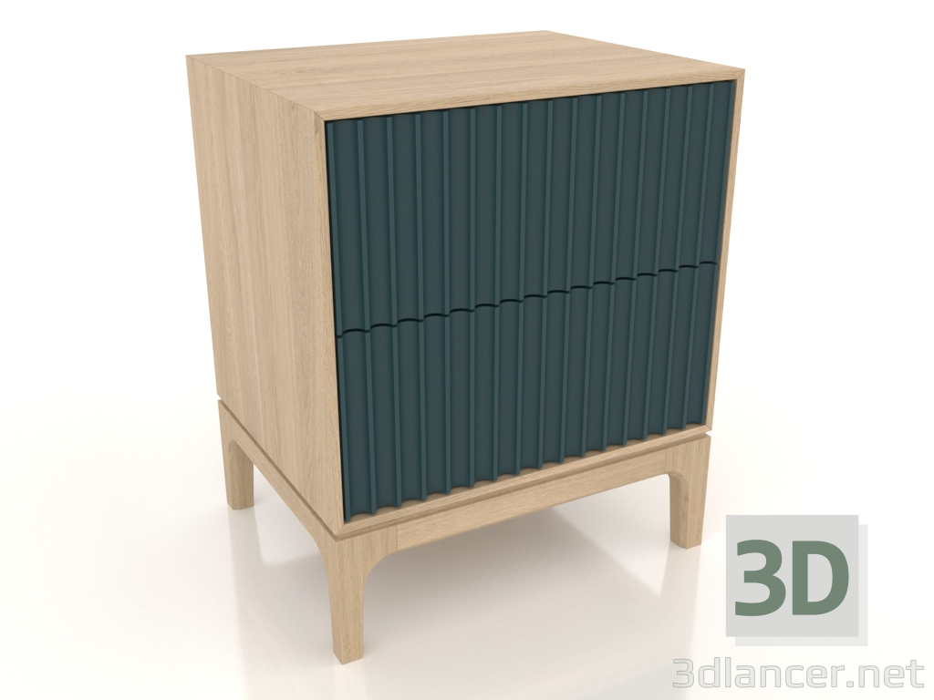 3d model Bedside table FARGO 2 drawers with milled facades (sea wave, lightened oak, option 2) - preview