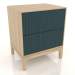 3d model Bedside table FARGO 2 drawers with milled facades (sea wave, lightened oak, option 2) - preview