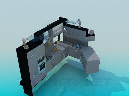 3d model Kitchen - preview