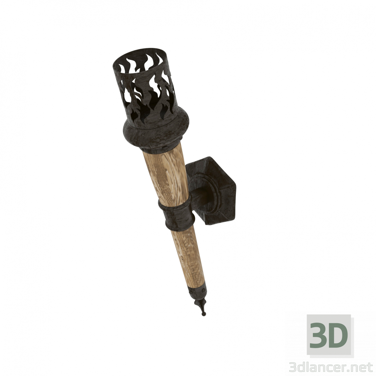 Modelo 3d Sconce mão. rf "chama da tocha 1" - preview