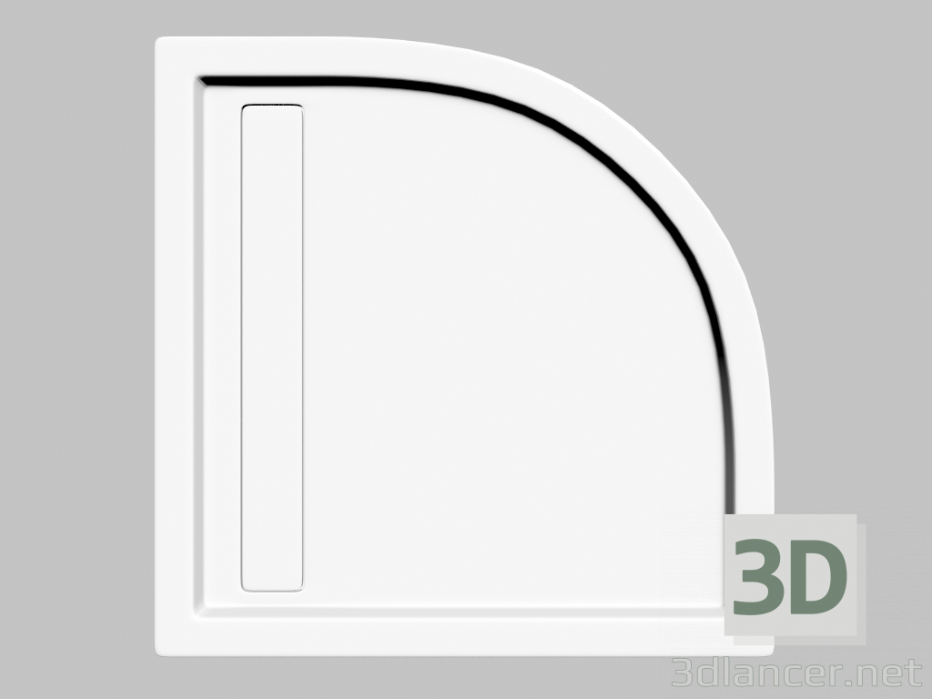 3d model Pallet semi-circular with linear drain 90 cm Minimal (KTM 051B) - preview