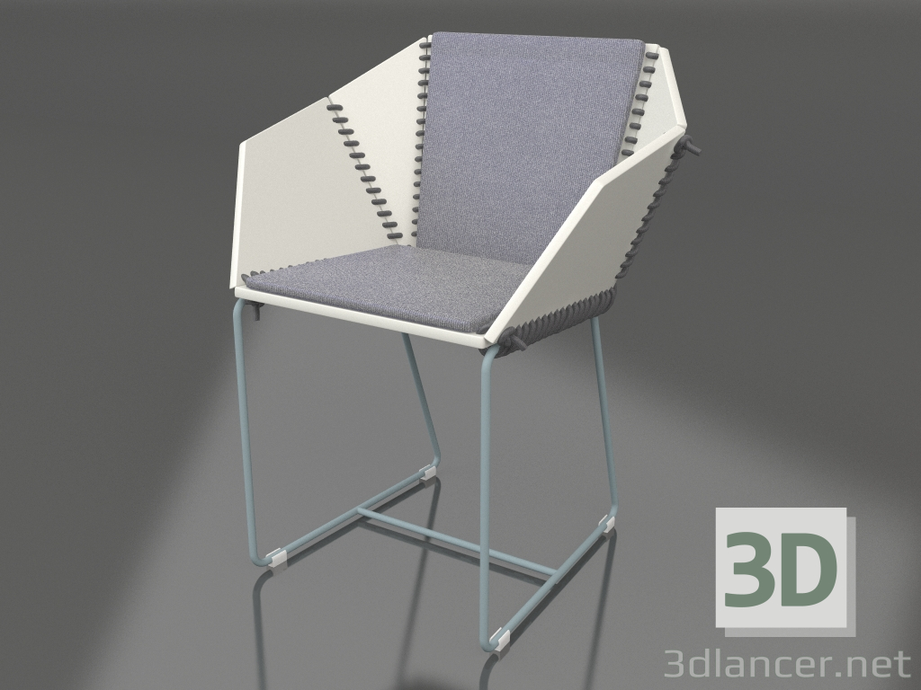 3d model Silla de comedor (gris azul) - vista previa