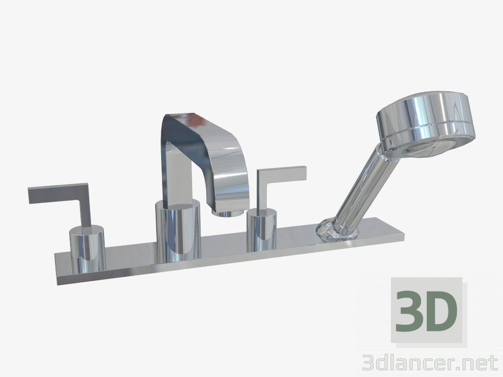 3d модель Змішувач з душем для ванної – превью