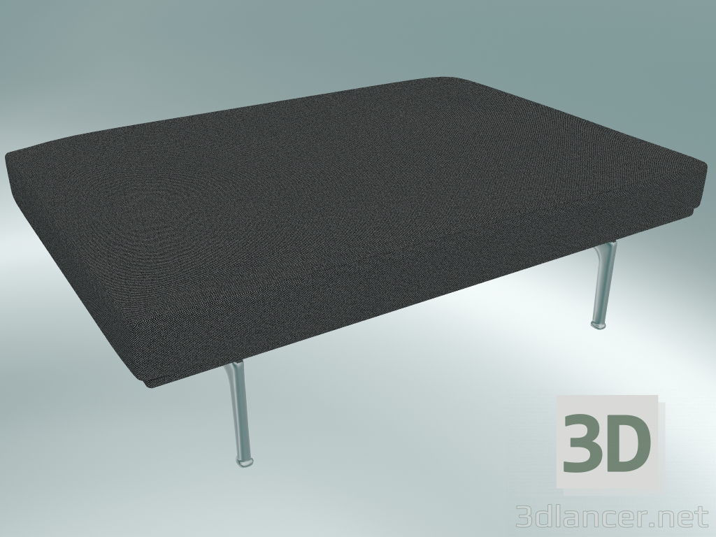 modello 3D Pouf Outline (Hallingdal 166, alluminio lucidato) - anteprima