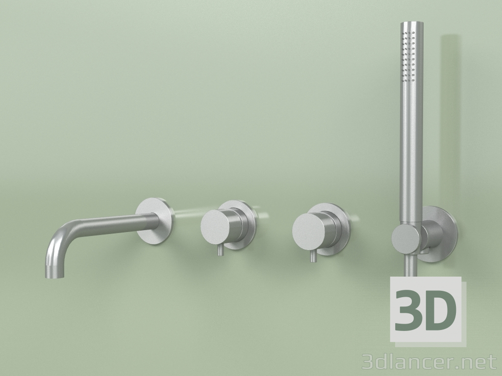 3d model Wall-mounted mixer with wall-mounted shower (13 69, AS) - preview