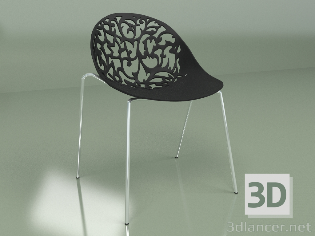 modello 3D Sedia Aurora 2 (nera) - anteprima