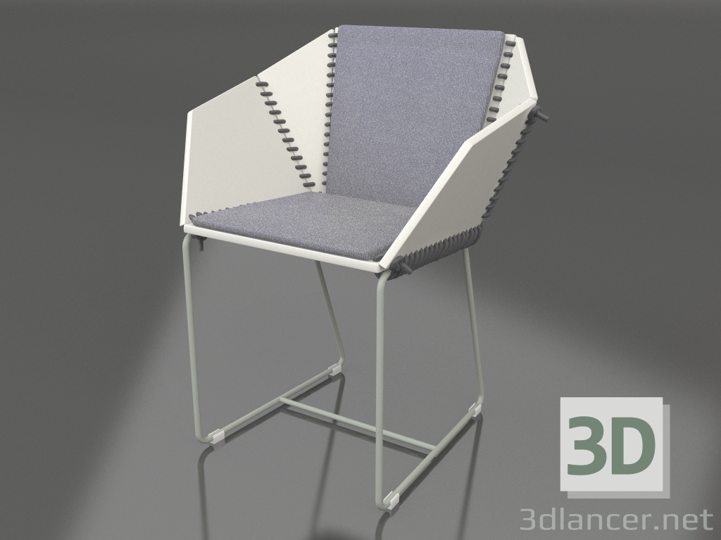 modèle 3D Chaise de salle à manger (Gris ciment) - preview