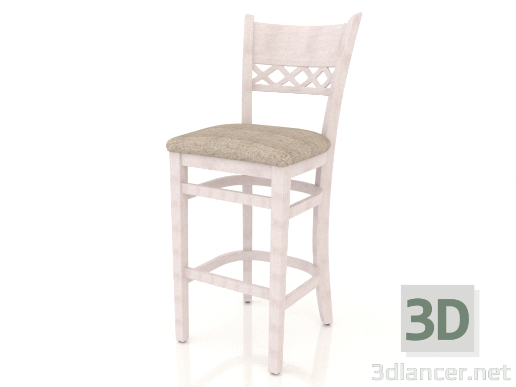 Modelo 3d Banqueta alta Edinburgh (faia branqueada) - preview