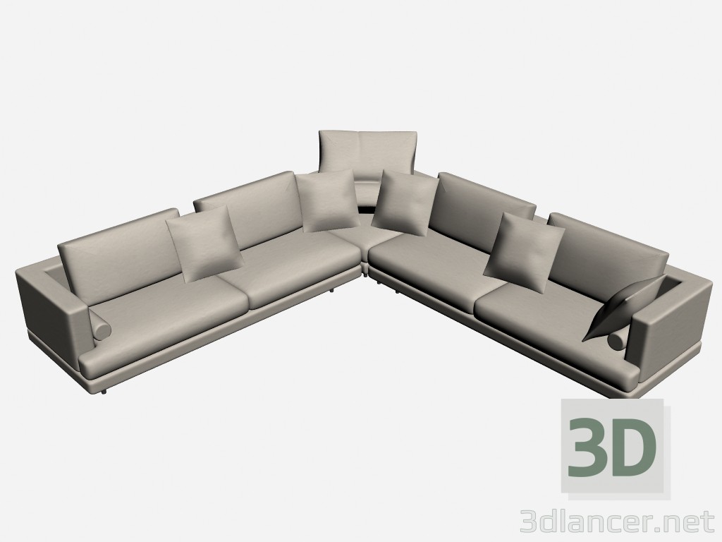 modello 3D Angolo operatori storici linea divano 1 - anteprima