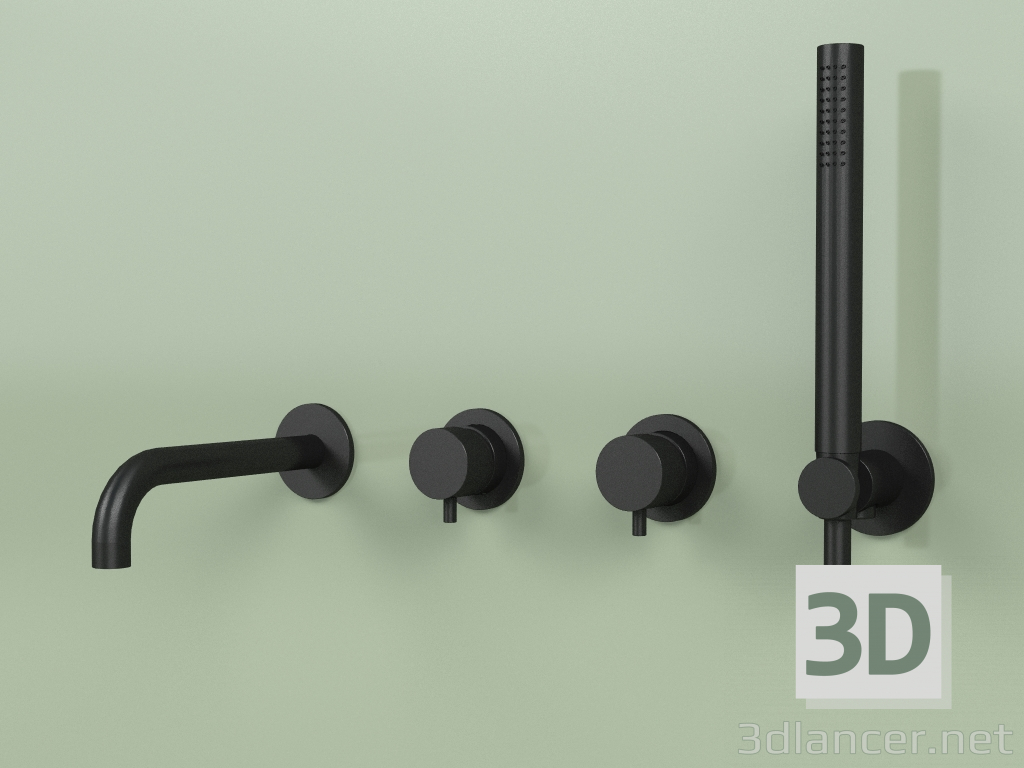 3d model Wall-mounted mixer with wall-mounted shower (13 69, NO) - preview