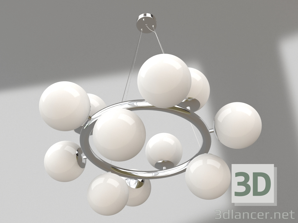 modello 3D Sida lampadario cromo (07508-12.02) - anteprima