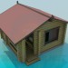 3d model Una casa con troncos de pino - vista previa