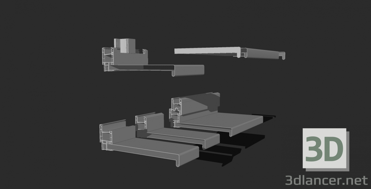 modello 3D di Finestra con doppi vetri, davanzale, accessori comprare - rendering