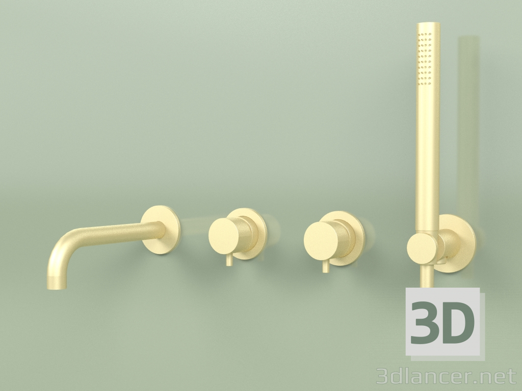 3d model Wall-mounted mixer with wall-mounted shower (13 69, OC) - preview