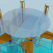 3d model Round glass dining table and 6 chairs - preview