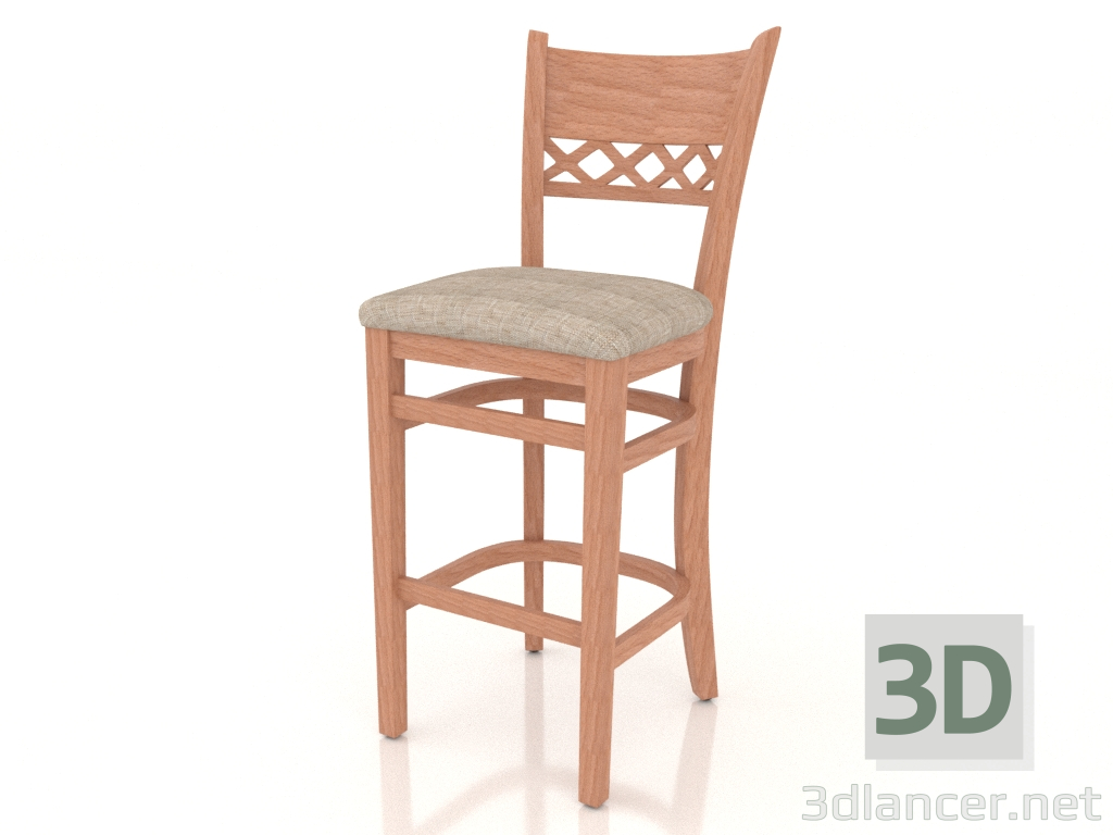 3d model Bar stool Edinburgh (Natural beech) - preview