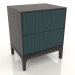 modello 3D Comodino FARGO 2 cassetti con frontali fresati (onda marina, rovere wengé, opzione 2) - anteprima