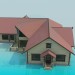 modello 3D Cottage log cabin - anteprima