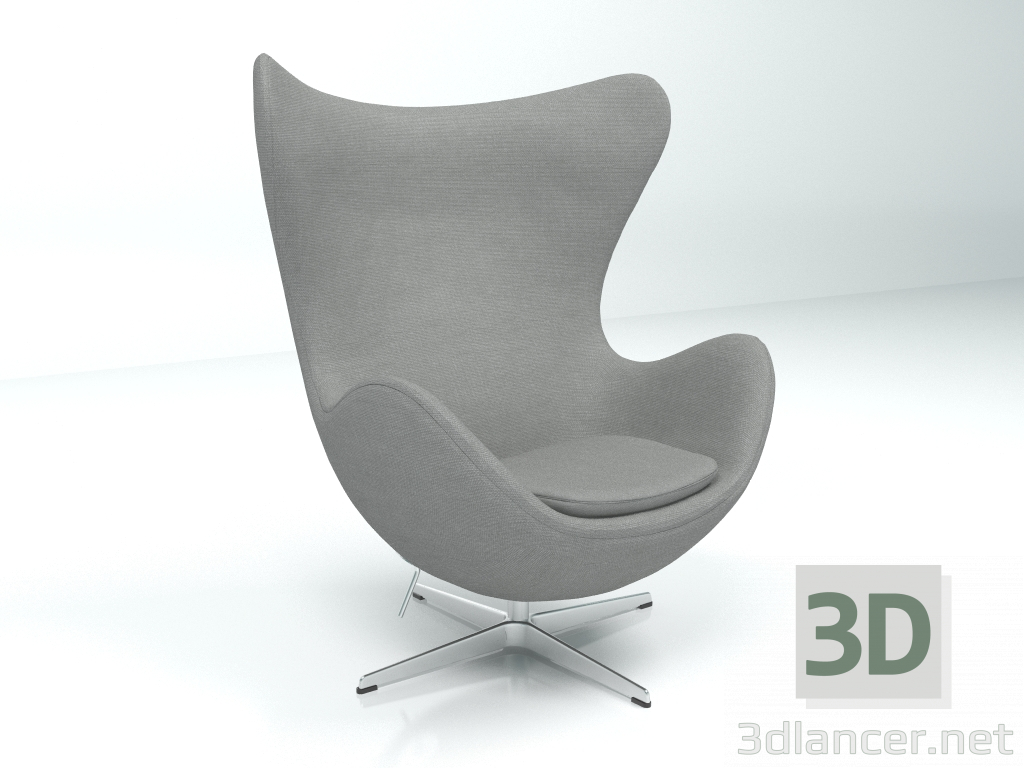 modello 3D Poltrona Egg (grigio) - anteprima