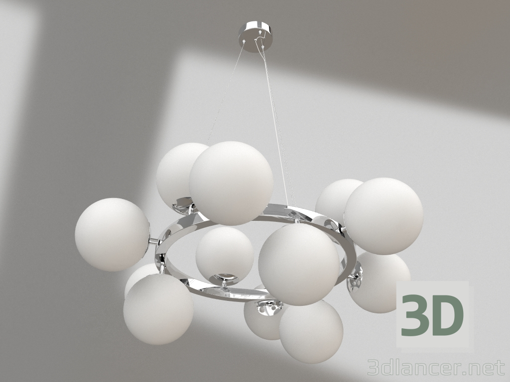 3d model Sida chandelier chrome, square base (07508-12A,02) - preview