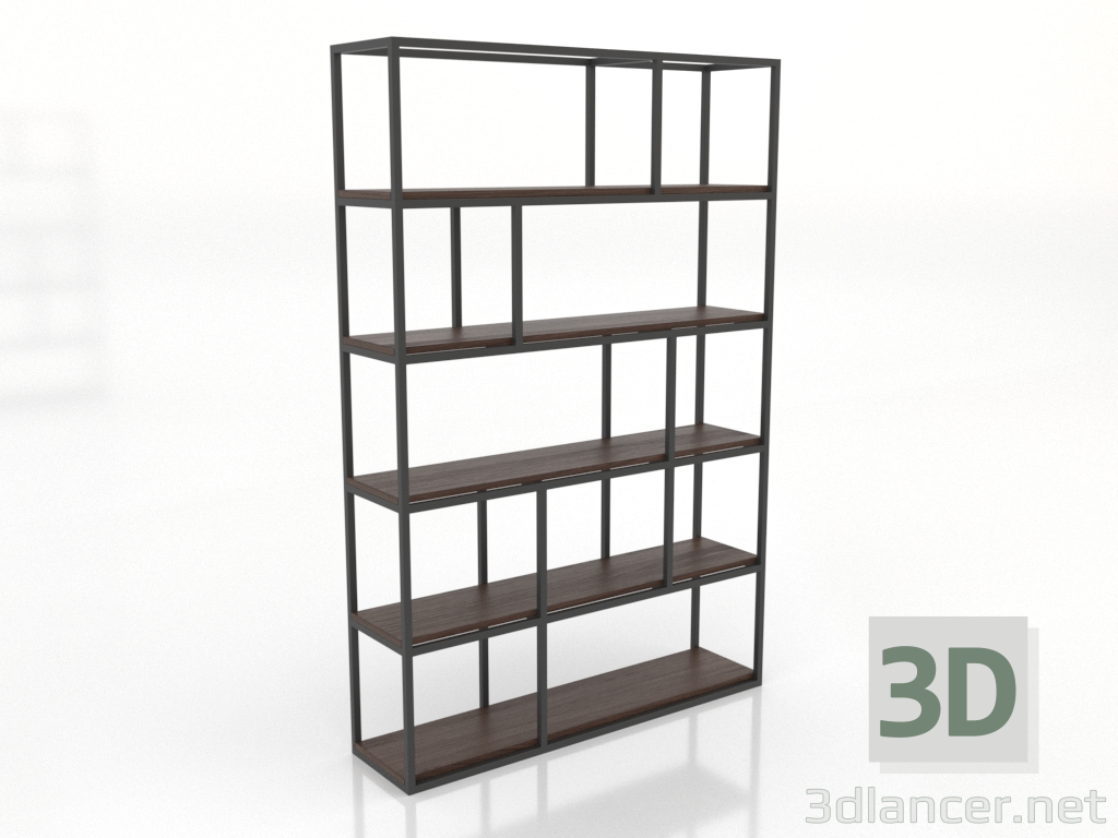 3d model Estantería (nogal oscuro) - vista previa 3d model Estantería (nogal oscuro) - vista previa