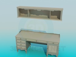 Bureau et étagère dans le jeu