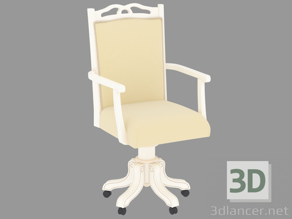 3D Modell Rollstuhl KP 303 (weiß patiniert, 58x56 H108) - Vorschau