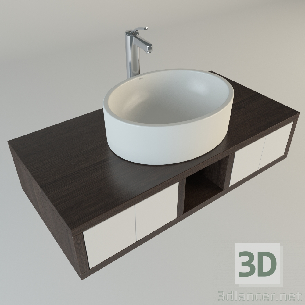 3d model Lavabo ovalado - vista previa