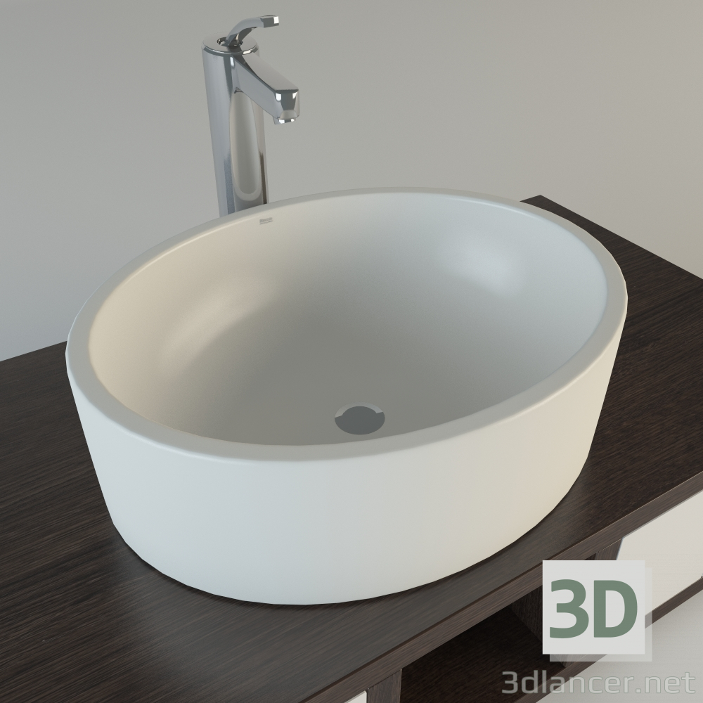 3d model Lavabo ovalado - vista previa